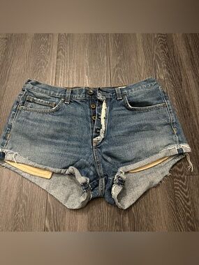 rag & bone Distressed Denim Cutoff Shorts in Blue